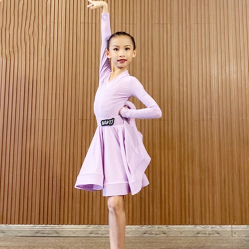 Children girls  royal blue navy red fuchsia Latin Dance Standard Competition dresses Professional Children Regulations Grade Examination latin costumes
